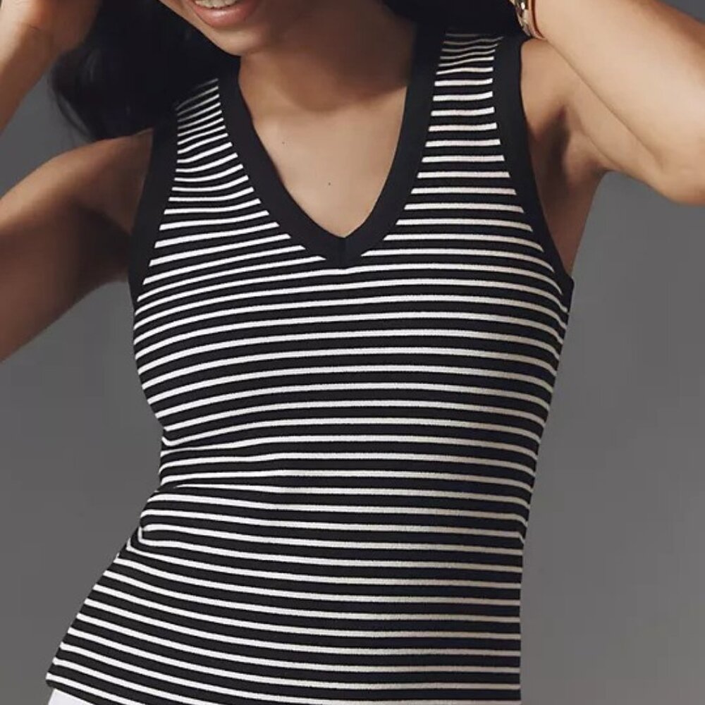 NWT Maeve Striped V-Neck Tank Top